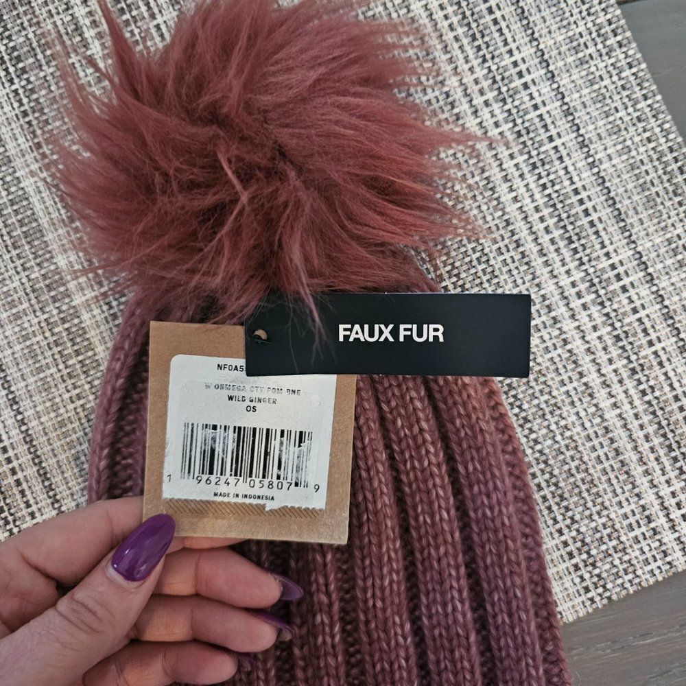 The North Face Women's Oh Mega Fur Pom Wild Ginger Beanie - Picture 10 of 12